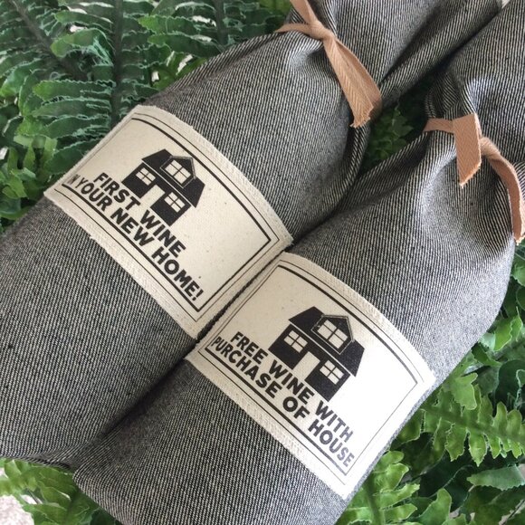 REAL ESTATE REALTOR Set of 10 Wine Gift Bags for Baskets Closing Gift, New Home - Picture 5 of 5